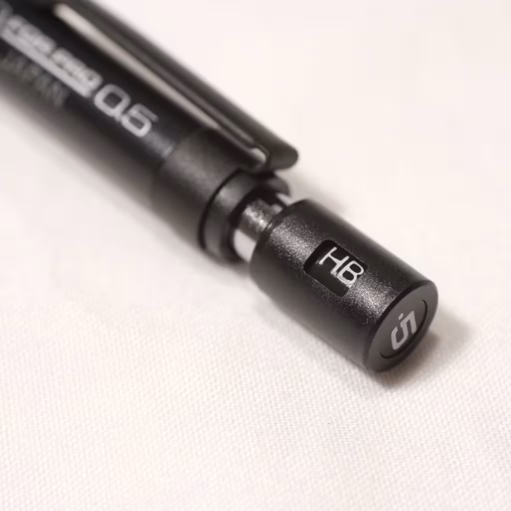 PENTEL GRAPH1000 for pro (PG1005)  Pentel製圖用自動鉛筆60週年限定版 末端蓋子和硬度標示視窗